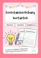 Vorschau - Arbeitsblätter - Lernstandserhebung/ Klassenarbeit Wortarten - Nomen, Adjektive, Verben - Deckblatt