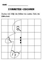 Vorschau - Arbeitsblätter - 🎄 Weihnachtliche Symmetrieübungen – Spiegelbilder zeichnen & Geometrie trainieren - Seite 1