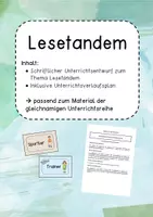 Vorschau - Stundenentwürfe - Lesetandem - schriftlicher Unterrichtsentwurf - Deckblatt