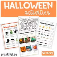 Aperçu - Feuilles d'exercices - HALLOWEEN activités livret fiches - Page de couverture