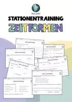 Vorschau - Stationenlernen - Stationentraining Zeitformen - Deckblatt