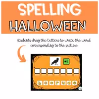 Aperçu - Apprentissages en autonomie - BOOM CARDS Vocabulaire Orthographe HALLOWEEN Set 4 - Page 1