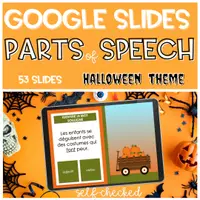 Aperçu - Apprentissages en autonomie - GOOGLE SLIDES Classe des mots Halloween Theme - Page de couverture