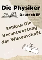 Vorschau - Arbeitsblätter - Die Physiker: Die Verantwortung der Wissenschaft (Schluss des Dramas) - Deckblatt