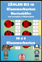 Vorschau - Spiele - Zählen bis 10 Klammerkarten Marienkäfer - Deckblatt