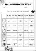 Vorschau - Arbeitsblätter - Roll a Halloween Story | Creative Writing Activity #happyhalloween24 - Seite 1