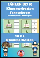 Vorschau - Spiele - Zählen bis 10 und simultane Mengenerfassung - Klammerkarten Weihnachten Zehnerfeld - Deckblatt