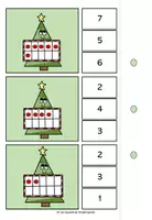 Vorschau - Spiele - Zählen bis 10 und simultane Mengenerfassung - Klammerkarten Weihnachten Zehnerfeld - Seite 2