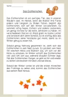 Vorschau - Arbeitsblätter - Lesetext (Lesetandem) "Das Eichhörnchen" - mit Fragen zum Text - Seite 1