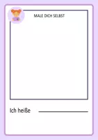 Vorschau - Mal- und Bastelvorlagen - Alles über mich | Malen und Ausmalen | Kunst Grundschule - Deckblatt
