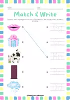 Προεπισκόπηση - Φύλλα εργασίας - Match & Write English Kindergarten Worksheet | Φύλλο Εργασίας Αγγλικά - Σελίδα 1