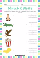 Προεπισκόπηση - Φύλλα εργασίας - Match & Write English Kindergarten Worksheet | Φύλλο Εργασίας Αγγλικά - Σελίδα 2