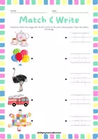 Προεπισκόπηση - Φύλλα εργασίας - Match & Write English Kindergarten Worksheet | Φύλλο Εργασίας Αγγλικά - Σελίδα 3