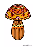 Vorschau - Mal- und Bastelvorlagen - Ausmalbild gemusterter Pilz - Seite 2