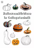 Vorschau - Stundenentwürfe - Halloweenkürbisse in Collagetechnik1 - Deckblatt