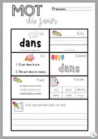 Aperçu - Feuilles d'exercices - MOT DU JOUR Mots fréquents / Outils SÉRIE 1 - Page 2