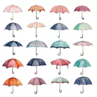 Vorschau - Arbeitsblätter - Regenschirme Herbstregen Herbst Sticker, transparente PNG Stickerbögen für Arbeitsblätter, Whiteboards und Goodnotes o.ä. - Deckblatt