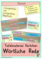 Vorschau - Poster - Wörtliche Rede Lege- und Tafelmaterial - einzelne Kärtchen - Deckblatt