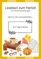 Vorschau - Arbeitsblätter - Lesetext (Lesetandem) "Ein Tag im Wald" - mit Fragen zum Text - Deckblatt