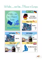 Vorschau - Spiele - Ich habe..., wer hat? Ein Lesespiel in Erdkunde entlang der Flüsse europäischer Hauptstädte - Deckblatt
