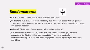Vorschau - Präsentationen/Tafelbilder - Technik - Grundlagen Kondensator - Seite 1