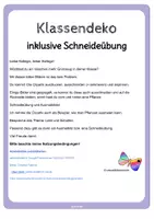 Vorschau - Mal- und Bastelvorlagen - Ausmalbilder Klassendeko Pflanzen + Schneideübung - Seite 1