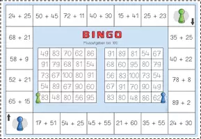 Vorschau - Spiele - Bingo Brettspiele: Addition und Subtraktion im Zahlenraum bis 100 - Seite 1