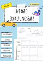 Vorschau - Arbeitsblätter - ENERGIEERHALTUNG - Kinetische & potentielle Energie - Deckblatt