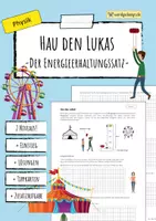 Vorschau - Arbeitsblätter - ENERGIEERHALTUNGSSATZ - kinetische und potentielle Energie - Deckblatt