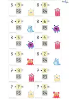 Vorschau - Aufgabenkarten - Einmaleins mit Rest üben – Karteikarten Multiplikation & Division (Klasse 2/3) | inkl. Selbstkontrolle - Seite 1