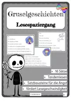 Vorschau - Arbeitsblätter - Lesespaziergang Tandemlesen Gruselgeschichte - Lesegeschwindigkeit verbessern - Deckblatt