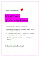 Vorschau - Arbeitsblätter - Adjektive und nominalisierte Adjektive - Deckblatt