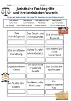 Vorschau - Arbeitsblätter - Juristische Fachbegriffe und ihre lateinischen Wurzeln - Deckblatt