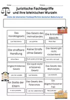 Vorschau - Arbeitsblätter - Juristische Fachbegriffe und ihre lateinischen Wurzeln - Seite 1
