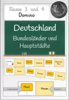 Vorschau - Stationenlernen - Deutschland, Bundesländer und Hauptstädte - Domino - Deckblatt