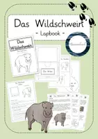Vorschau - Mal- und Bastelvorlagen - Das Wildschwein - Ein Lapbook - Deckblatt