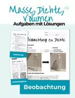 Vorschau - Arbeitsblätter - Masse Dichte Volumen Aufgaben Mit Lösungen - Deckblatt