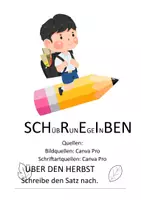 Vorschau - Arbeitsblätter - Herbst Schreiben Deutsch Grundschule - Seite 1
