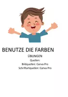 Vorschau - Arbeitsblätter - Farben benutzen| Ausmalen | Kunst Grundschule - Seite 1