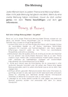 Vorschau - Arbeitsblätter - Die Meinung /Schriftliche Argumentation - Seite 1