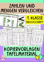 Vorschau - Arbeitsblätter - Größer, kleiner, gleich (Zahlen und Mengen vergleichen) - Deckblatt