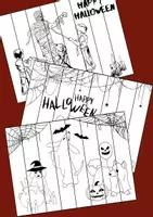 Vorschau - Mal- und Bastelvorlagen - Agamograph / Zickzack Bild Halloween - Deckblatt