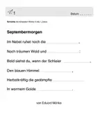 Vorschau - Arbeitsblätter - Herbstgedicht: Septembermorgen von Eduard Mörike. Idee für eine Unterrichtseinheit - Seite 3