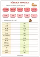 Vista previa - Hojas de trabajo - Fichas de repaso de números romanos - página 2