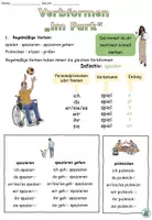 Vorschau - Arbeitsblätter - Verbformen Merkeintrag "Im Park" DaZ / DaF / Deutsch / Grammatik - Seite 1