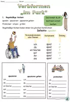 Vorschau - Arbeitsblätter - Verbformen Merkeintrag "Im Park" DaZ / DaF / Deutsch / Grammatik - Seite 3