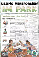 Vorschau - Arbeitsblätter - Übung Verbformen "Im Park" Lückentexte / Grammatik - DaZ / DaF / Deutsch / - Deckblatt