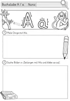 Vorschau - Arbeitsblätter - Buchstabe A / a - Einführung in GRUNDSCHRIFT - inklusive Geschichte und Puzzle - Seite 3