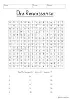 Vorschau - Arbeitsblätter - Renaissance Suchsel Buchstabengitter Geschichte - Seite 3