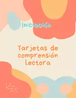 Vista previa - Hojas de trabajo - Tarjetas de comprensión - lectora. Iniciación - Portada